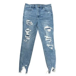 American Eagle Light Wash Super Hi Rise Jegging Size 12 Reg